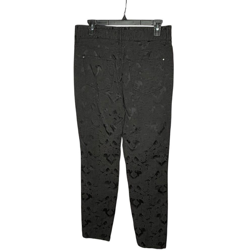 Sundance Black Brocade Lace Look Slim Tapered Leg Night Out Ankle Pants Size 6